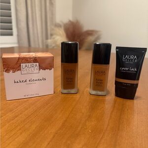 Laura Geller Foundation Trio - Baked Elements, Filter First, Cover Lock Bundle